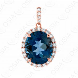 18 KARAT DIAMOND AND GEMSTONE PENDANT