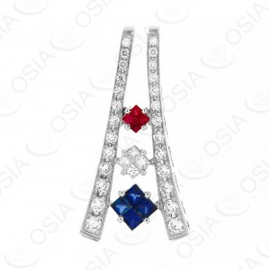 18 KARAT DIAMOND AND GEMSTONE PENDANT