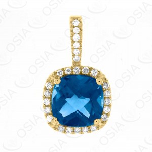 9 KARAT DIAMOND AND GEMSTONE PENDANT
