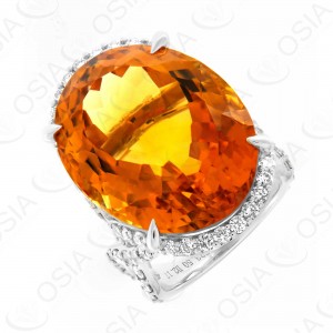18 KARAT DIAMOND AND GEMSTONE RING