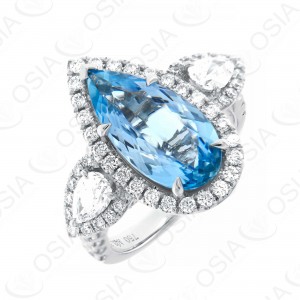 18 KARAT DIAMOND AND GEMSTONE RING
