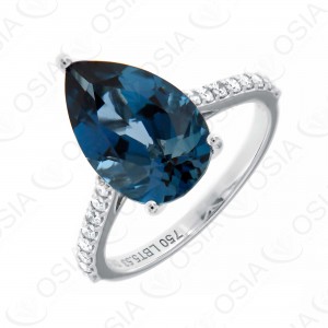 18 KARAT DIAMOND AND GEMSTONE RING