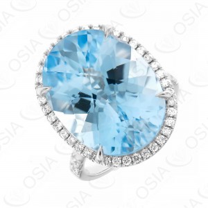 18 KARAT DIAMOND AND GEMSTONE RING