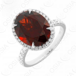 18 KARAT DIAMOND AND GEMSTONE RING
