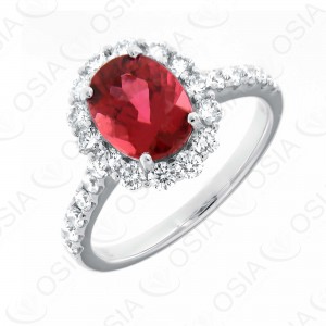 18 KARAT DIAMOND AND GEMSTONE RING