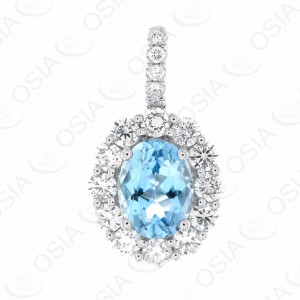 18 KARAT DIAMOND AND GEMSTONE PENDANT