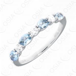 18 KARAT DIAMOND AND GEMSTONE RING