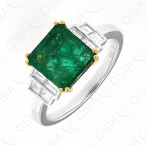 18 KARAT DIAMOND AND GEMSTONE RING