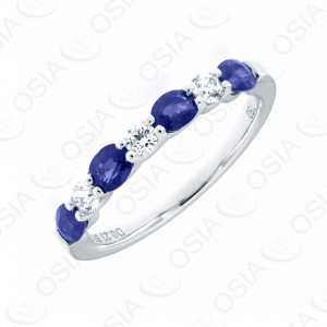 18 KARAT DIAMOND AND GEMSTONE RING