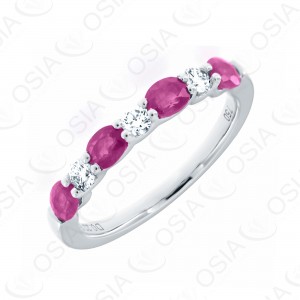 18 KARAT DIAMOND AND GEMSTONE RING
