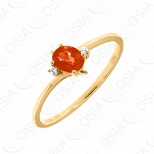 18 KARAT DIAMOND AND GEMSTONE RING