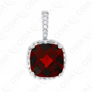9 KARAT DIAMOND AND GEMSTONE PENDANT