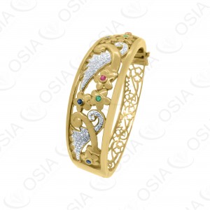 18 KARAT DIAMOND AND GEMSTONE BRACELET