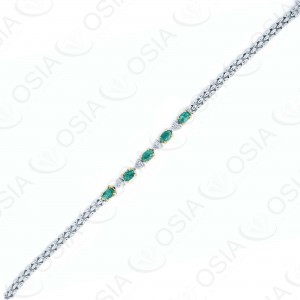 18 KARAT DIAMOND AND GEMSTONE BRACELET