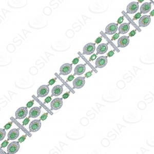 18 KARAT DIAMOND AND GEMSTONE BRACELET