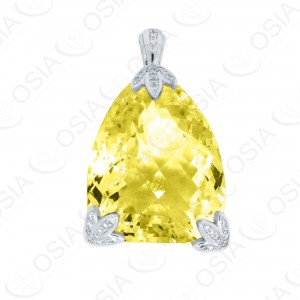 18 KARAT DIAMOND AND GEMSTONE PENDANT