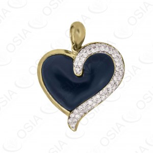 9 KARAT DIAMOND AND GEMSTONE PENDANT