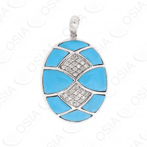 9 KARAT DIAMOND AND GEMSTONE PENDANT