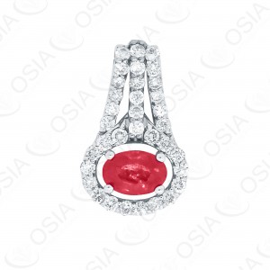 18 KARAT DIAMOND AND GEMSTONE PENDANT
