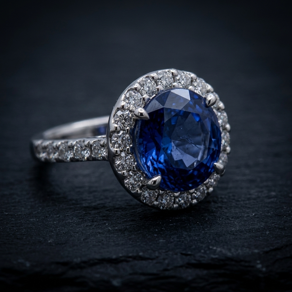 Blue Sapphire Engagement Ring